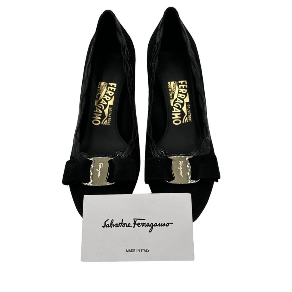 Salvatore Ferragamo Carla Suede Kitten Heel - Picture 4 of 13